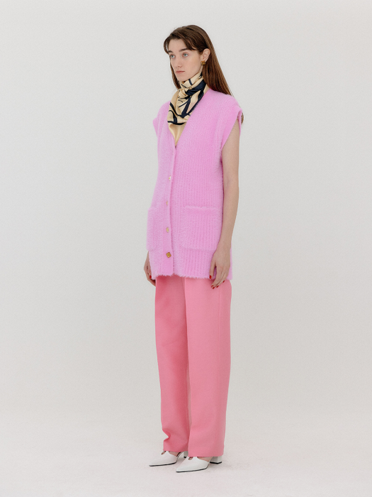 Eenk Vette Scarf-Belted Two-Tuck Pants - Light Pink