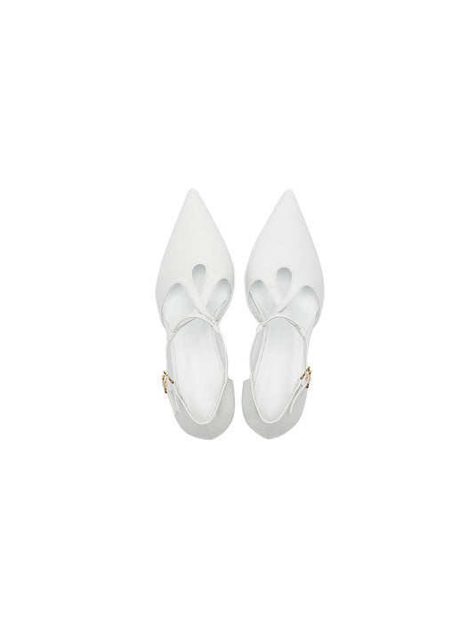 Eenk Vinsley Point Toe T-bar Pumps - White