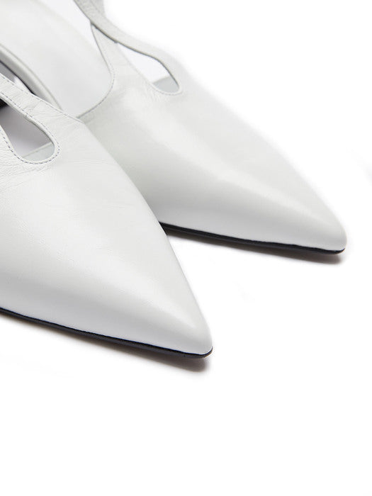 Eenk Vinsley Point Toe T-bar Pumps - White