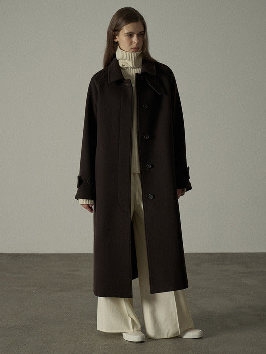 Cashmere Balmacaan Coat_Dark Brown