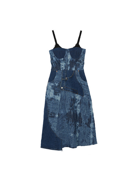 [andersson bell] (WOMEN) SAGE REAL JEAN COMBINATION DRESS atb772w(WASHED INDIGO)