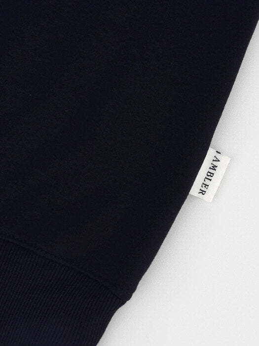 [ambler] Pizza UFO Over fit Sweatshirt AMM1006 (navy)