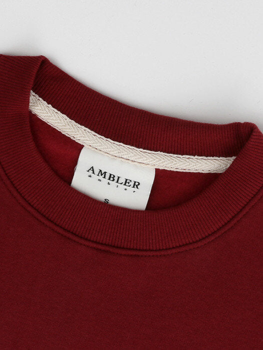 [ambler] The Chill bear Over fit Sweatshirt AMM1008 (burgundy)