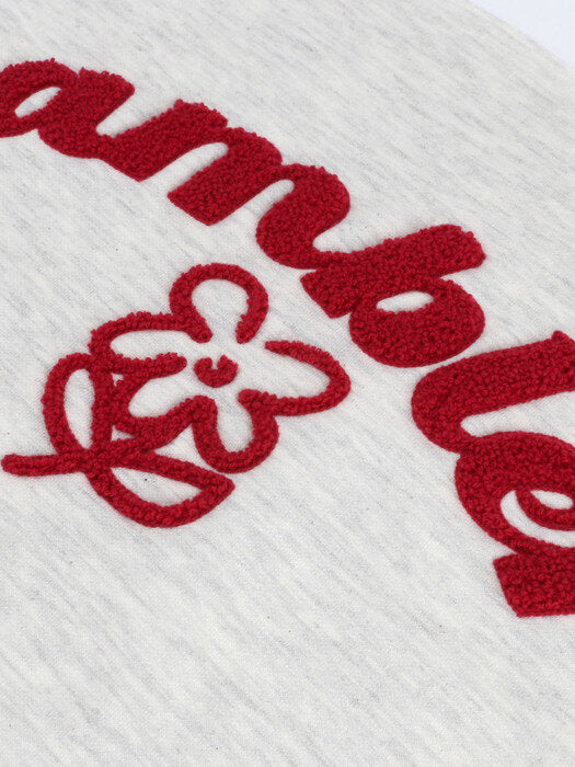 [ambler] Boucle Flower Over fit Sweatshirt AMM1009 (oatmeal)