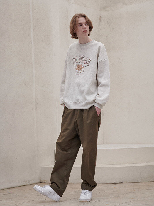 [ambler] Doodle Over fit Sweatshirt AMM1011 (oatmeal)