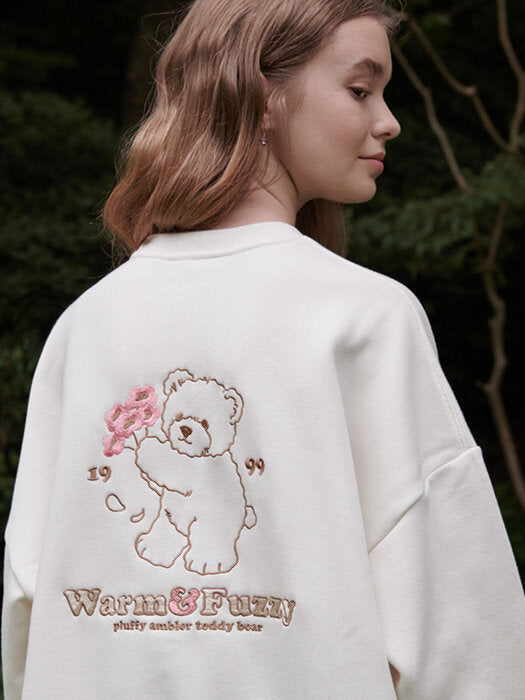 [ambler] Warm&Fuzzy Over fit Sweatshirt AMM1013 (ivory)