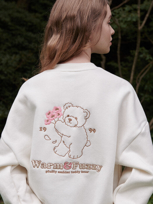 [ambler] Warm&Fuzzy Over fit Sweatshirt AMM1013 (ivory)