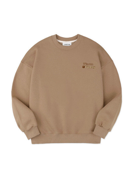 [ambler] Warm&Fuzzy Over fit Sweatshirt AMM1013 (beige)