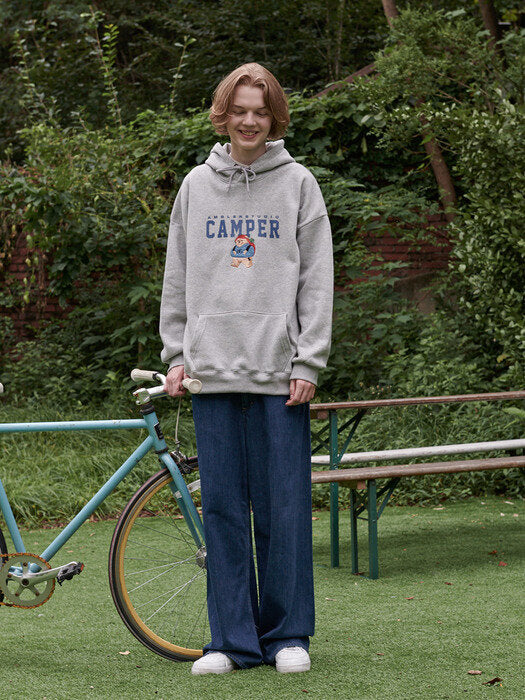 [ambler] Camper Bear Over fit Hoodie AHP903 (melange)