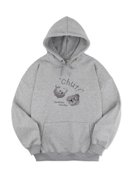 [ambler] Bad Bear Over fit Hoodie AHP906 (melange)