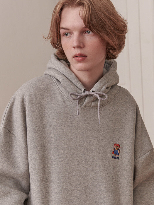 [ambler] Repairman Over fit Hoodie AHP907 (melange)