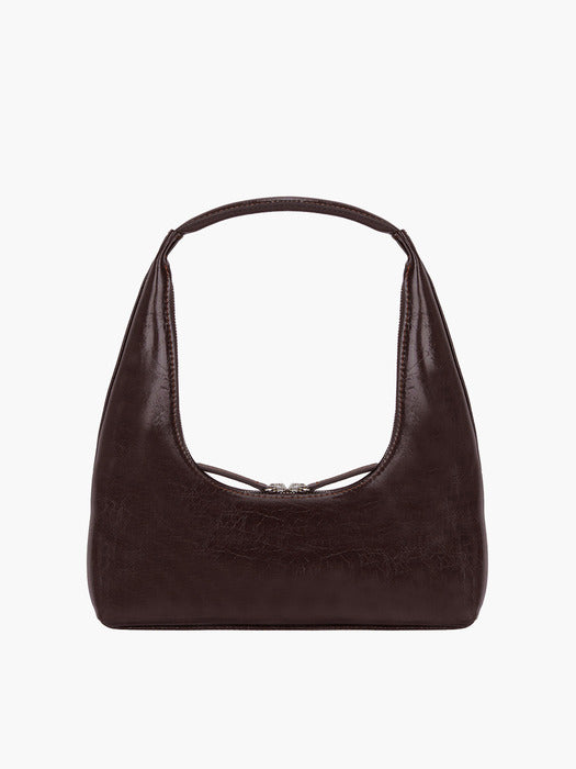 HOBO SHOULDER_dark brown crinkle
