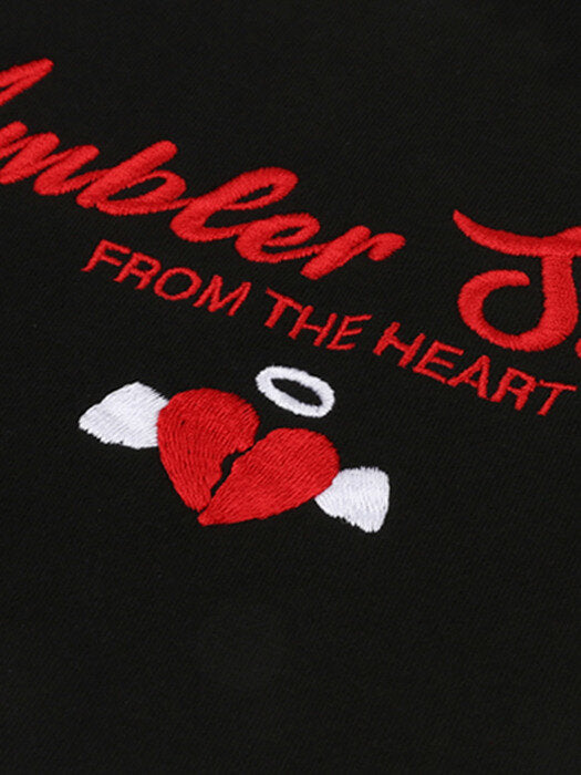 [ambler] Broken Heart Crop Sweatshirt AMC102 (black)