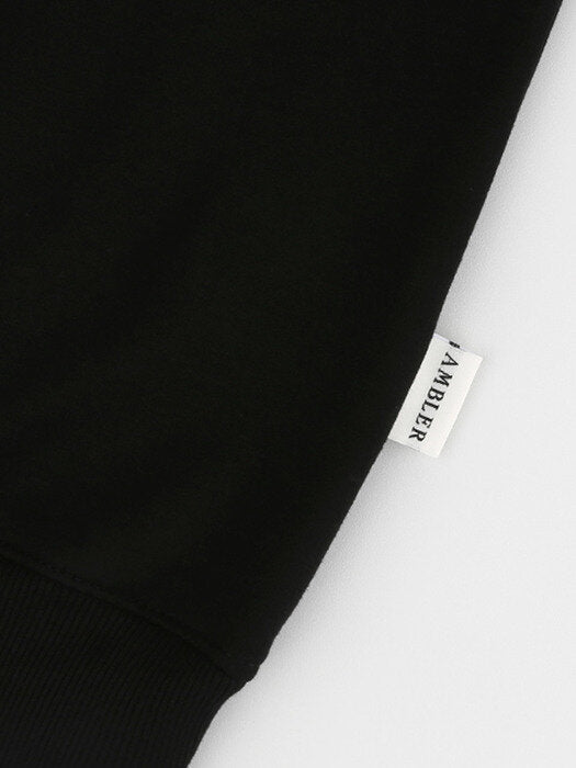 [ambler] Broken Heart Crop Sweatshirt AMC102 (black)