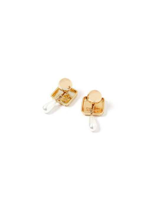 [EENK] Veka Logo Earrings - Gold/Ivory