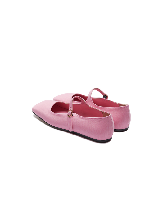 Eenk Vava Square Toe Mary-Jane Flats - Light Pink