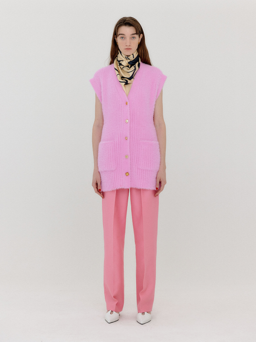 Eenk Vette Scarf-Belted Two-Tuck Pants - Light Pink