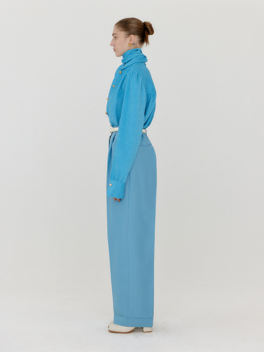 Eenk Vanetta Cuffed Hem Pants - Sky Blue