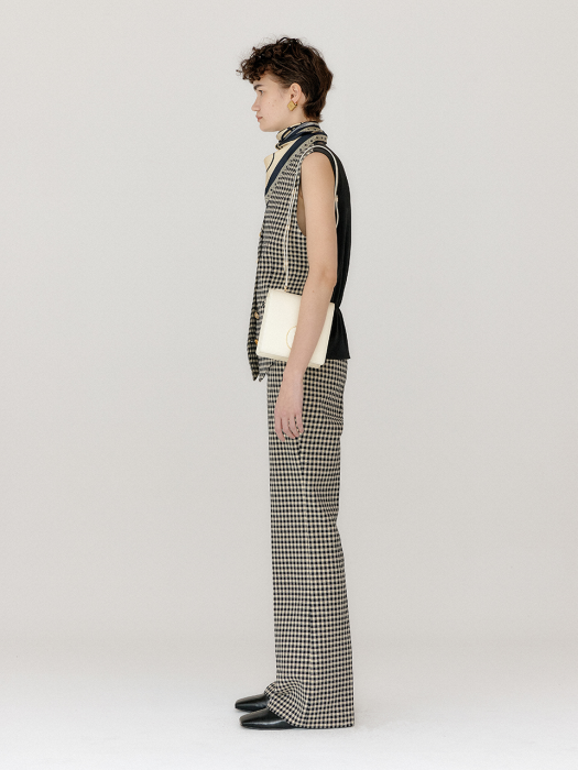 Eenk Voho Flared Pants - Black/Beige Check