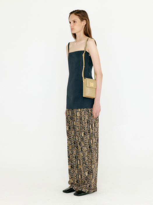 Eenk Venez Silk Wide Pants - Black/Beige