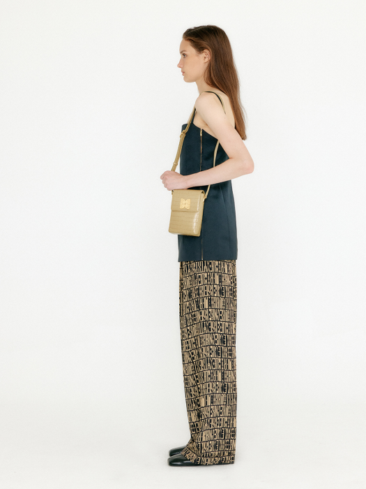Eenk Venez Silk Wide Pants - Black/Beige