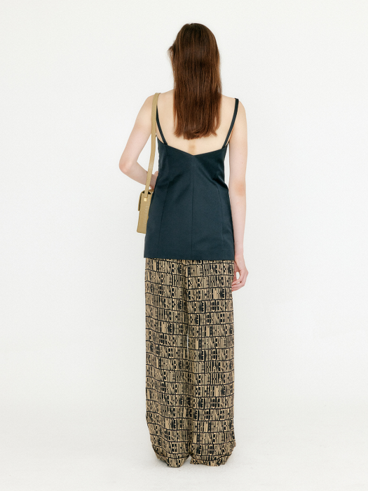 Eenk Venez Silk Wide Pants - Black/Beige