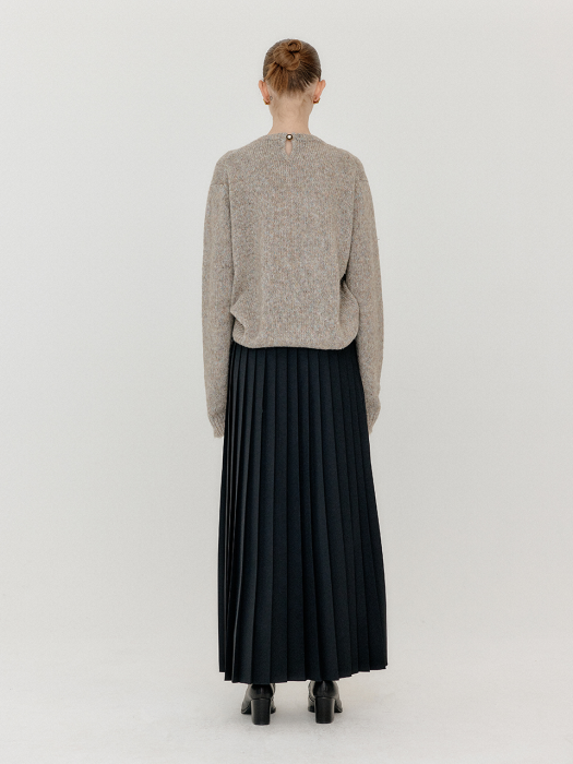 Eenk Vovel Button Front Pleated Skirt - Black
