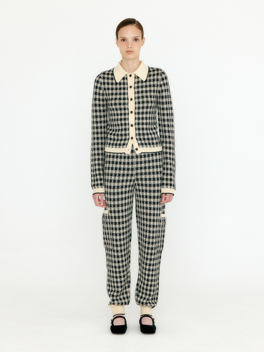 Eenk Vink Gingham Check Knit Shirt - Black/Ivory