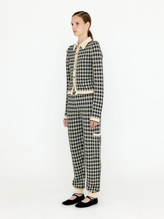 Eenk Vink Gingham Check Knit Shirt - Black/Ivory