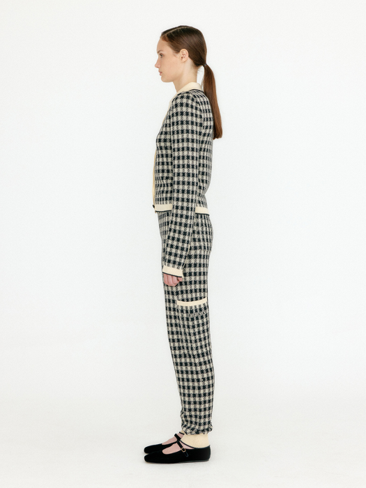 Eenk Vink Gingham Check Knit Shirt - Black/Ivory