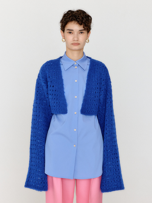 [EENK] Volero Bolero Knit Cardigan - Blue