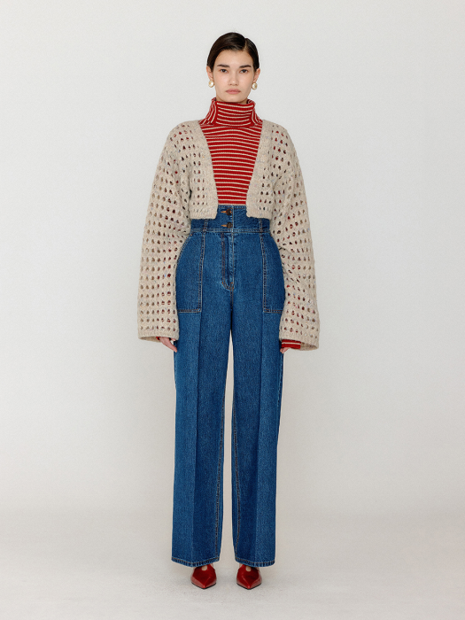 Eenk Volero Bolero Knit Cardigan - Beige Multi