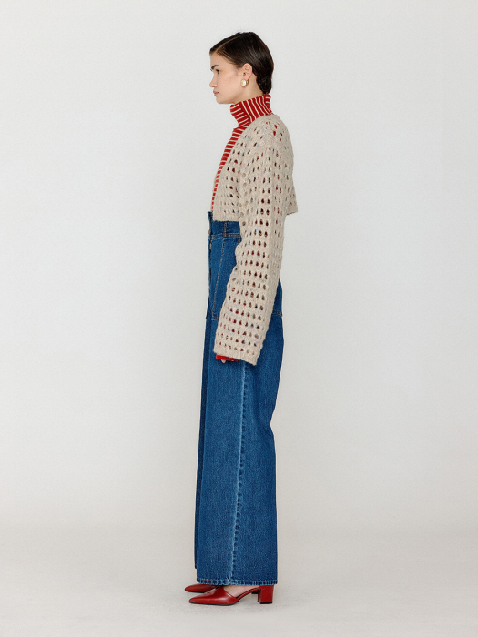 Eenk Volero Bolero Knit Cardigan - Beige Multi