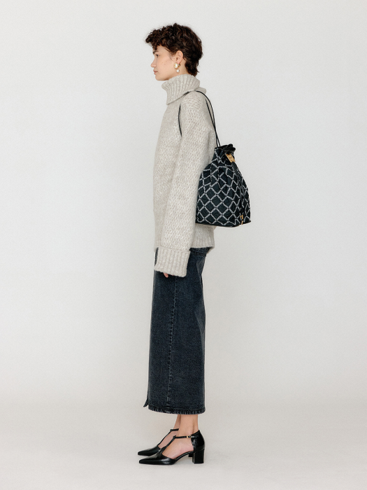 Eenk Verien Oversized Knit Turtleneck - Light Grey