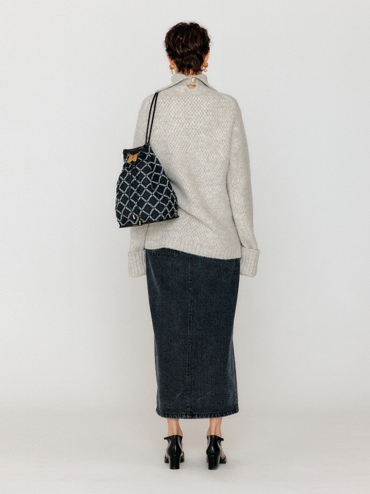 Eenk Verien Oversized Knit Turtleneck - Light Grey