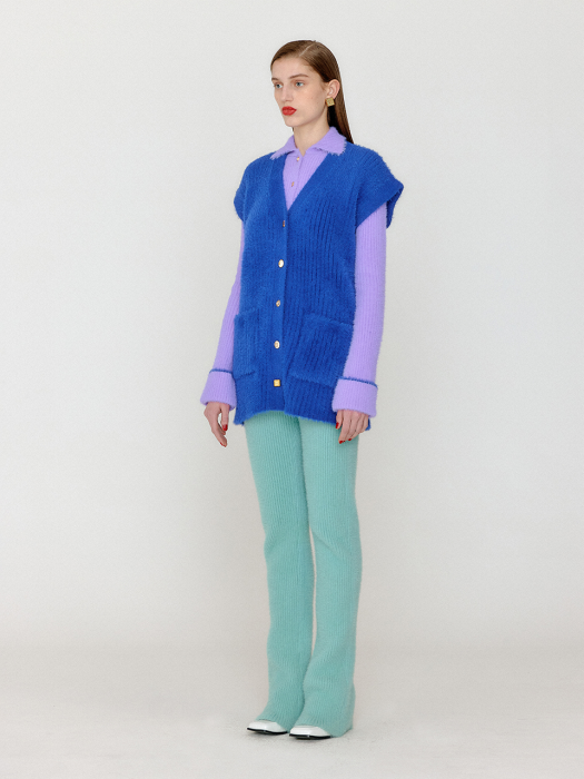 Eenk Vivi Oversized Knit Vest - Blue