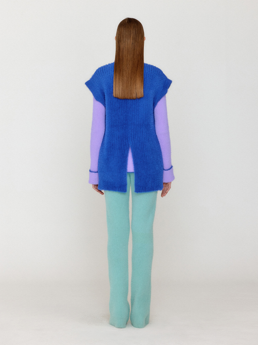 Eenk Vivi Oversized Knit Vest - Blue