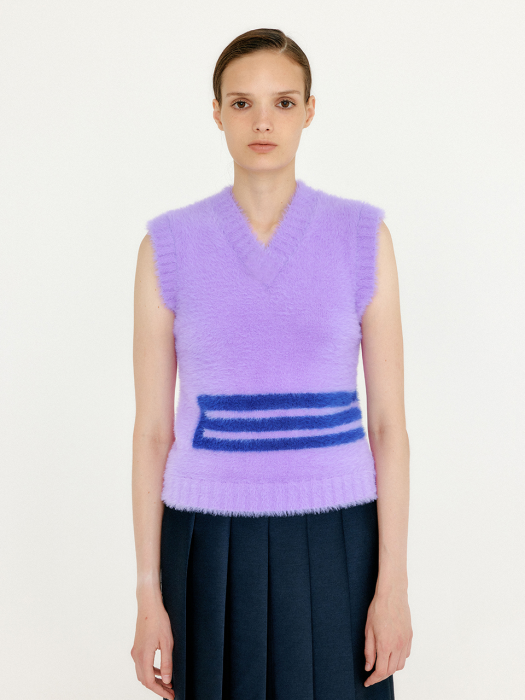 Eenk Veah V-Neck Knit Vest - Violet