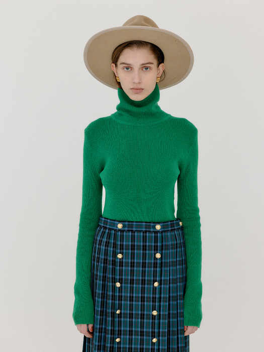 Eenk Verna Turtleneck Knit Pullover - Green