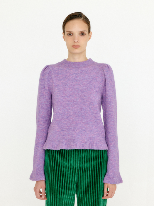 Eenk Vlary Flared Hem Knit Pullover - Violet