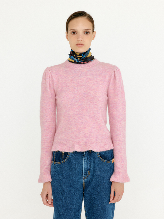 Eenk Vlary Flared Hem Knit Pullover - Light Pink