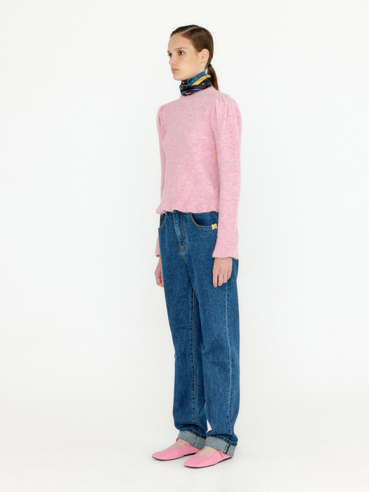 Eenk Vlary Flared Hem Knit Pullover - Light Pink