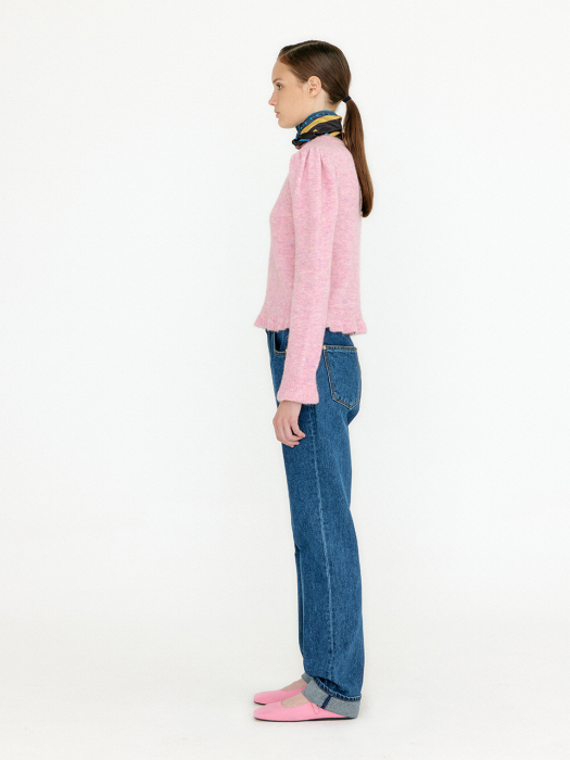 Eenk Vlary Flared Hem Knit Pullover - Light Pink