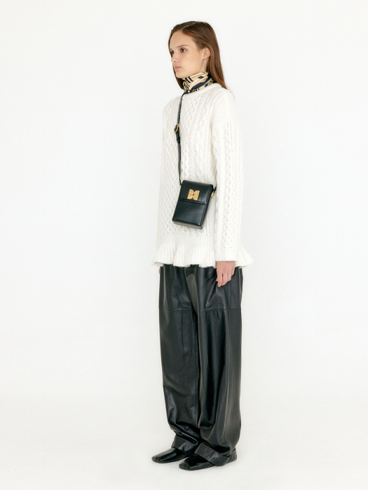 Eenk Vlare Flared Cable Pullover - Ivory