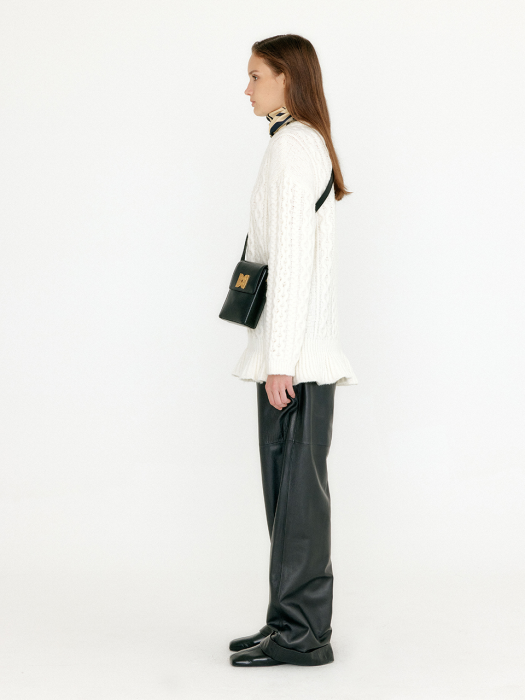 Eenk Vlare Flared Cable Pullover - Ivory