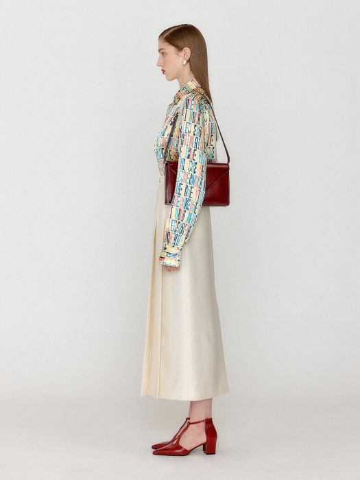 Eenk Veronica Pattern Printed Classic Shirt - Light Beige