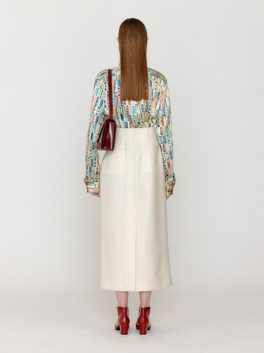 Eenk Veronica Pattern Printed Classic Shirt - Light Beige