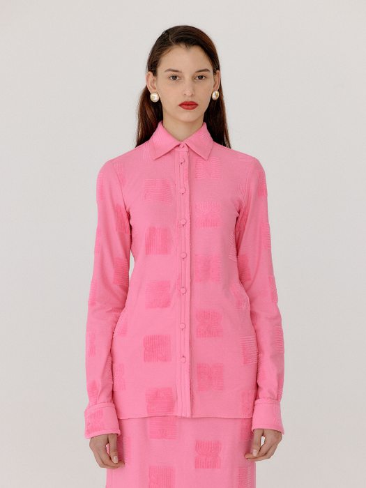 Eenk Verona Logo Pattern Shirt - Pink