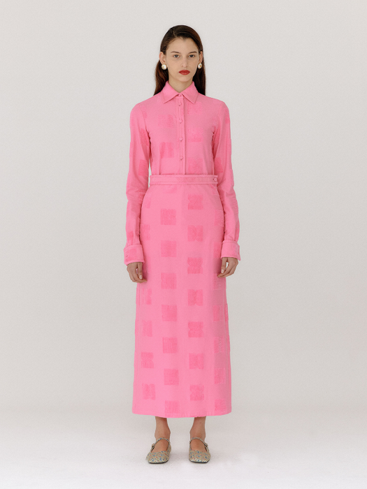 Eenk Verona Logo Pattern Shirt - Pink