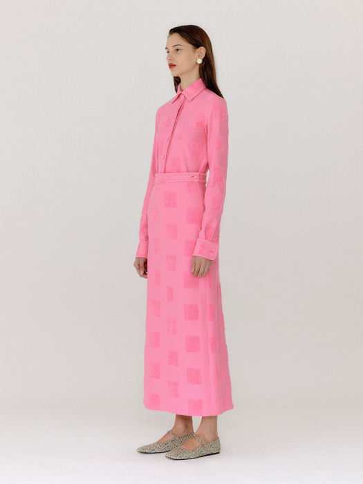 Eenk Verona Logo Pattern Shirt - Pink
